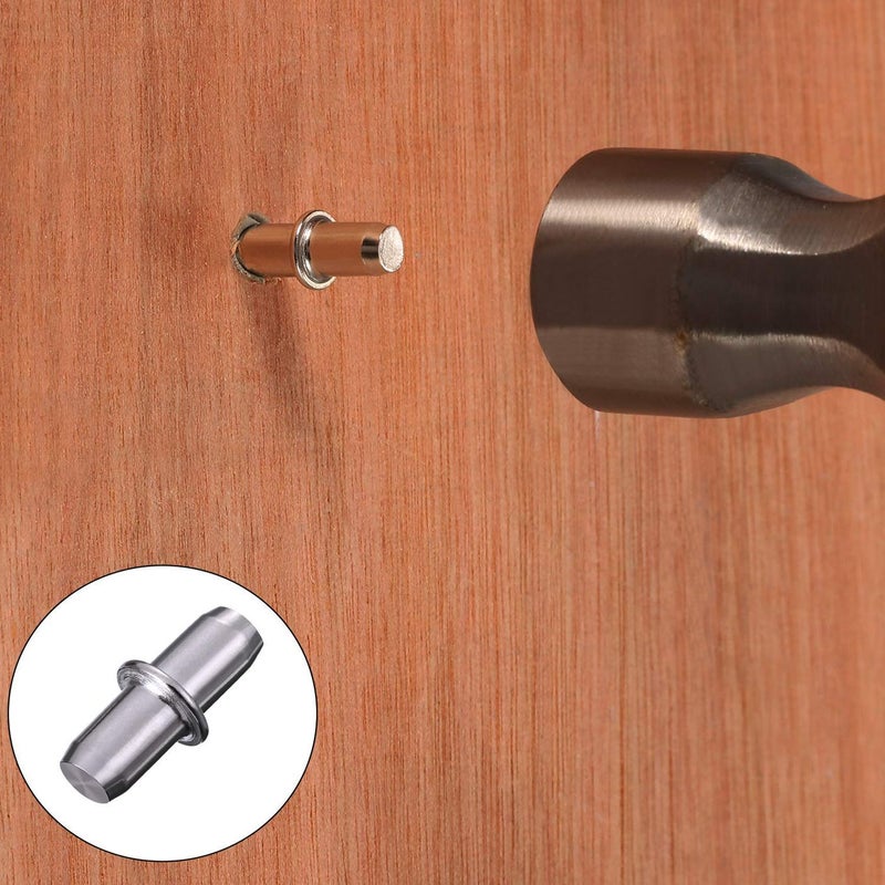 Axe Sickle 120 Pcs Shelf Pins 5mm Shelf Holder Support Pins Made from Nickel Plated Metal Material Shelf Pegs are Sturdy and Durable for Furniture Shelves Bracket. - Image 5